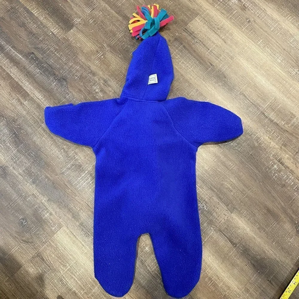 Vintage Baby‎ Mac Moore Fleece Hooded Bunting Tassel Color Block Size 3 Mo USA